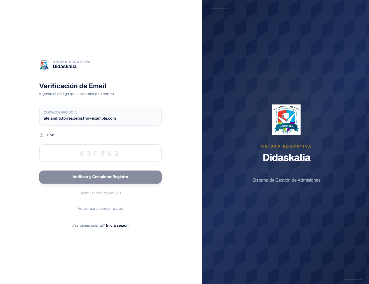 Verificación por correo - Paso 2