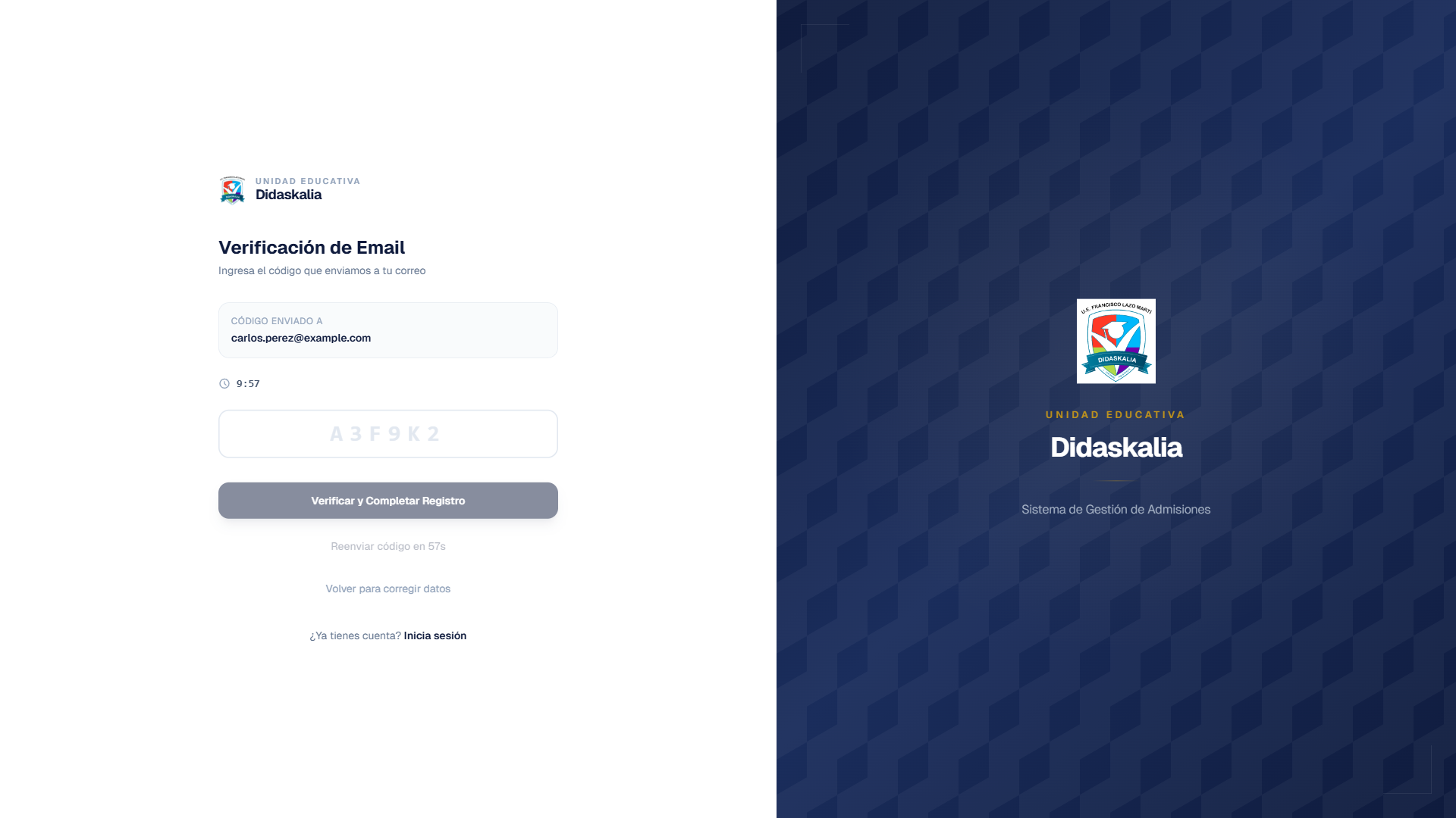 Verificación por correo - Paso 2